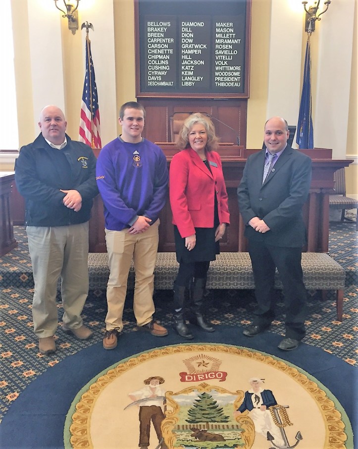 Sen Rosen with Police Chief Sean Geagan, Josh Geagan, and Richard Rotella