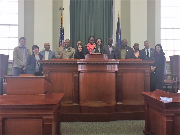 Senator Cyrway with the group