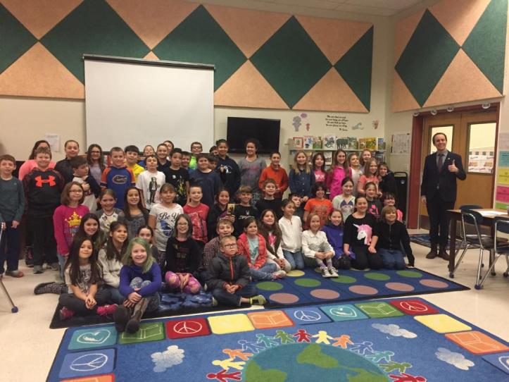 Brakey with Poland Community School 4th Graders.jpg